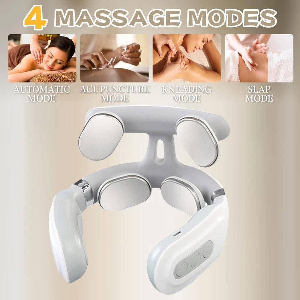 Masseur Cervical Électrique – 4 Modes, Chaleur 42°C & 15 Niveaux