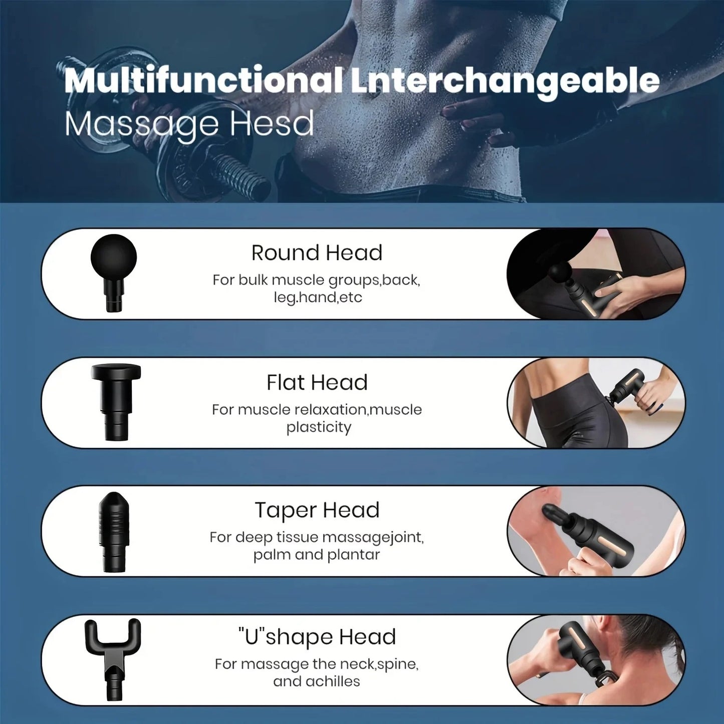 Pistolet de Massage Musculaire Pro – Silencieux & Unisexe