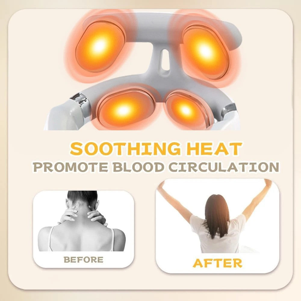 Masseur Cervical Électrique – 4 Modes, Chaleur 42°C & 15 Niveaux