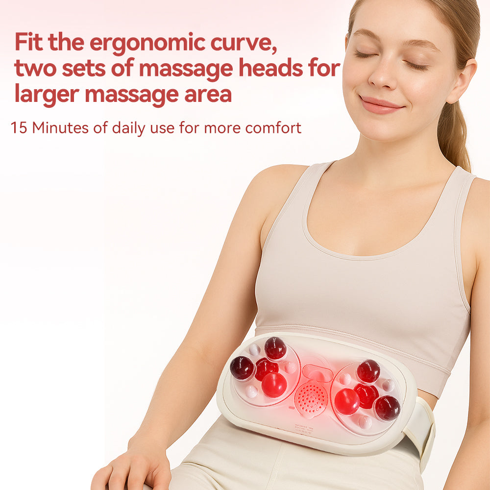 Masseur Abdominal Chauffant – Luminothérapie Rouge & Simulation Main Humaine