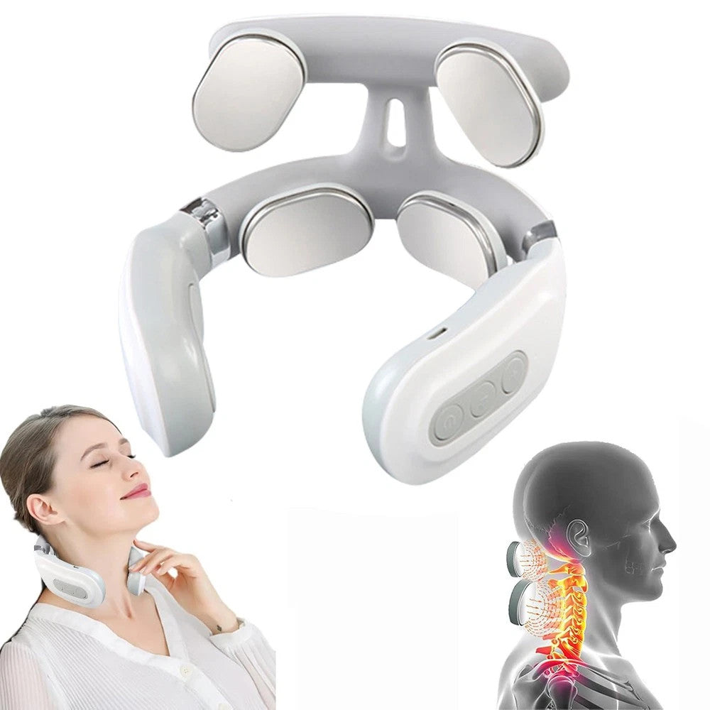 Masseur Cervical Électrique – 4 Modes, Chaleur 42°C & 15 Niveaux