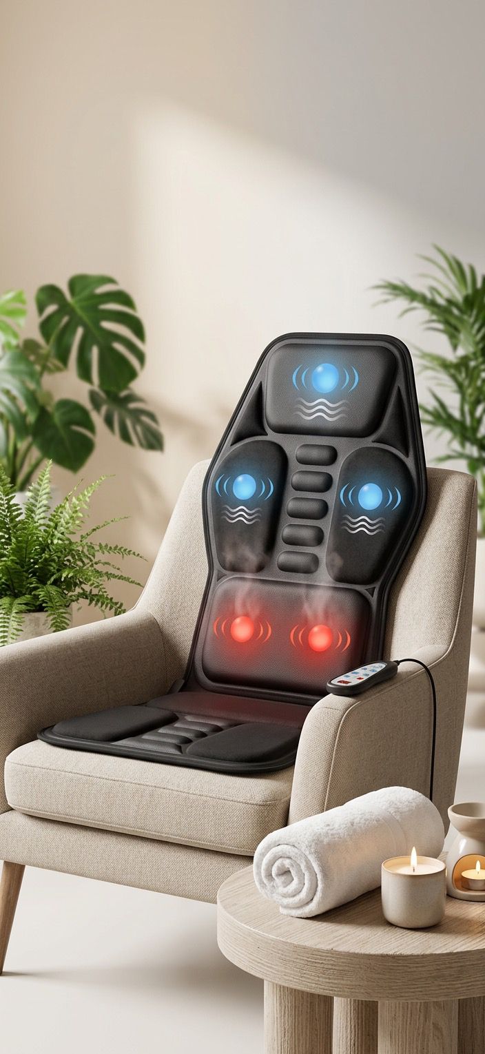 Coussin Massant Électrique Cou & Dos – 9 Modes, Chaleur & Minuterie