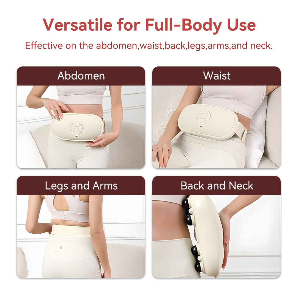 Masseur Abdominal Chauffant – Luminothérapie Rouge & Simulation Main Humaine